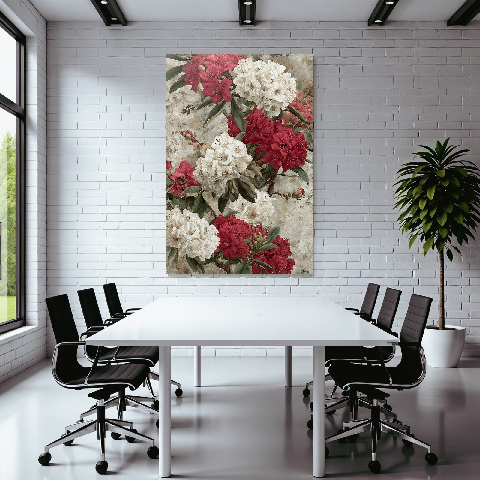 Schön Bunte Rhododendron Anordnung Mit Roten Und Weissen Blüten