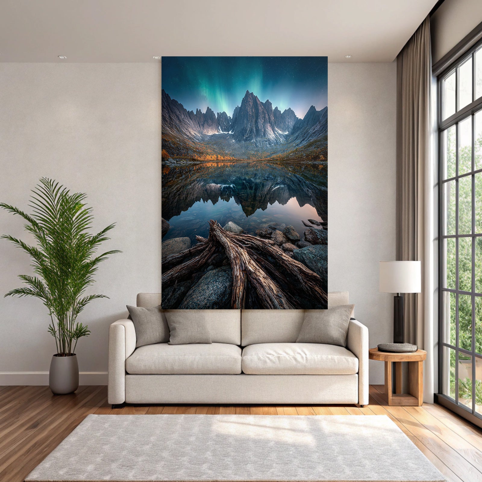 Polarlicht Traumhafte Natur Landschaft Bergrefl Action See Mit Norlicht | Fjorde und Gletscher | Landschaften