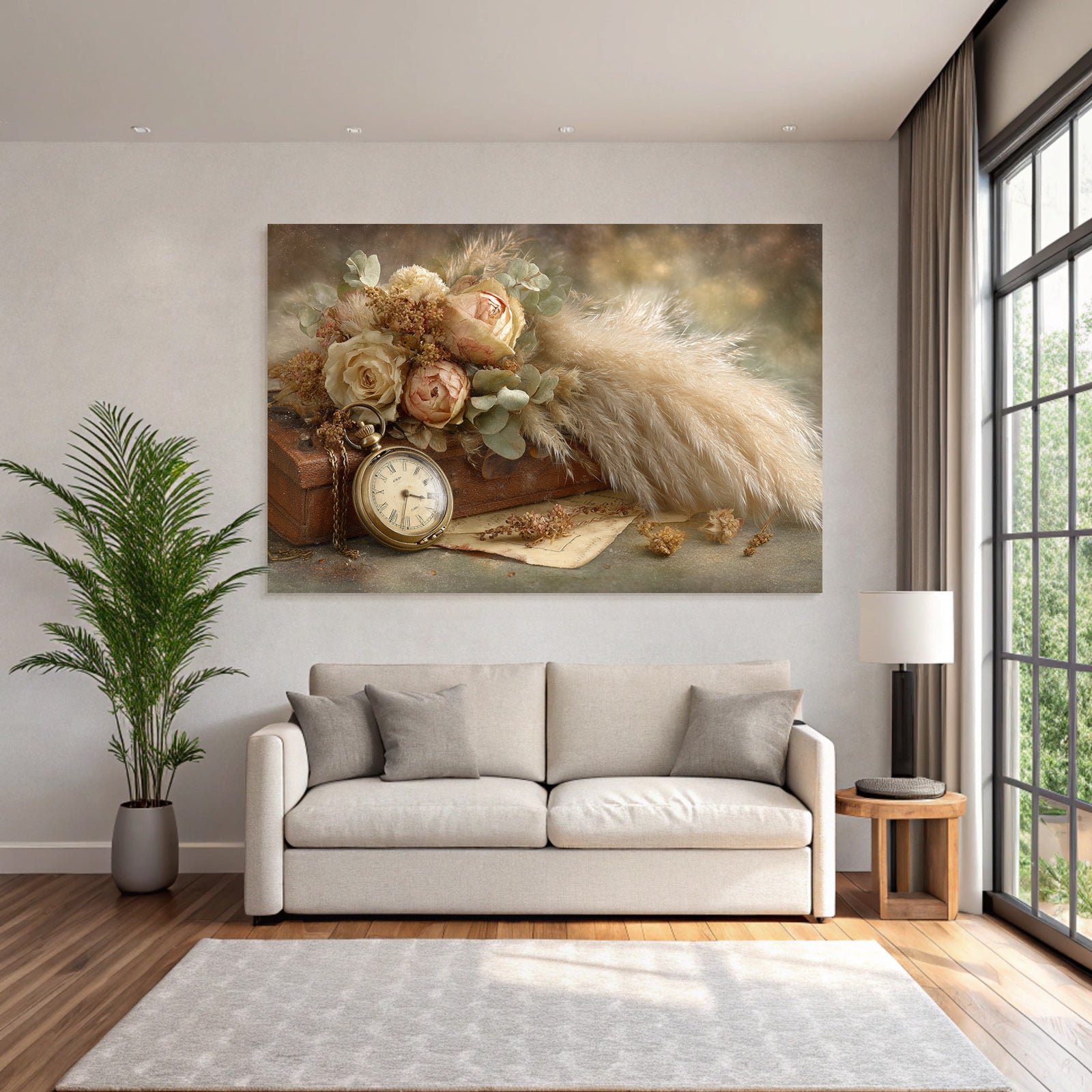 Trocken Retro Flowers Vintage Taschenuhr Mit Getrockneten Und Pflanzen