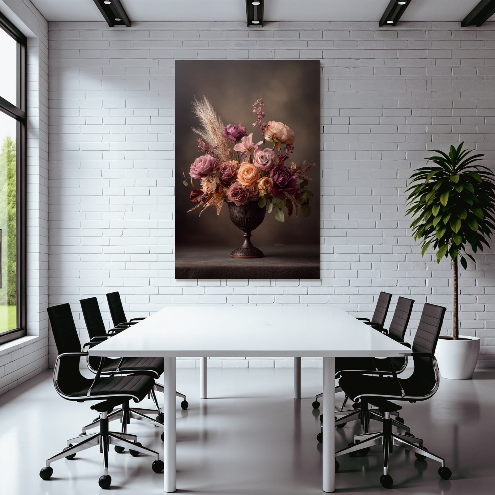 Trocken Retro Flowers Wunderschöne Gesteck Im Verzierten Vase Rosen Und Päonien Mit Trocken