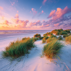 Ruhiger Strand Landschaft Bei Sonnenuntergang | Duenen und Heide | Landschaften
