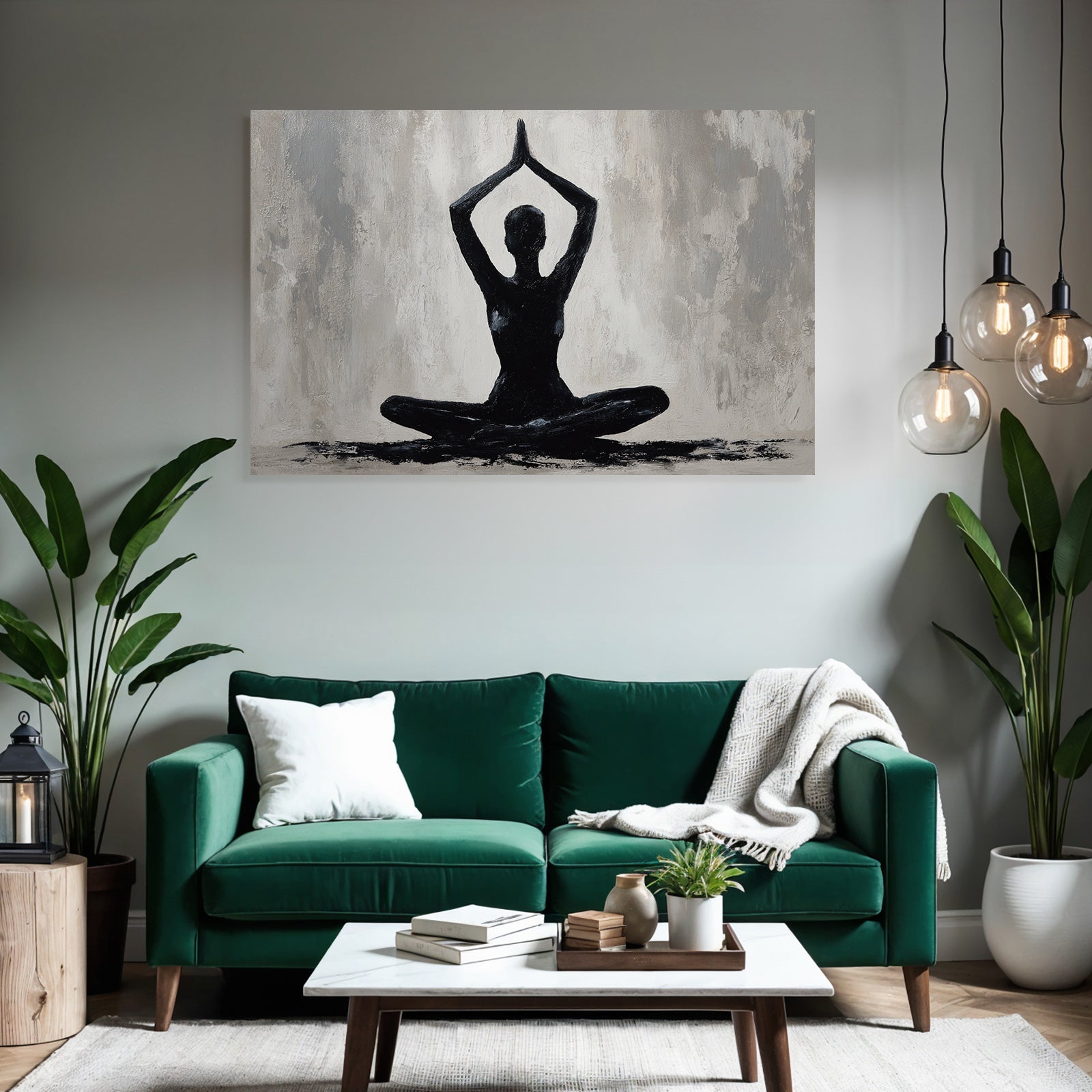 Yoga Meditation Meditierender Mensch Im Grau Mit Händen Oben | Yoga und Meditation | Themen und Hobbys