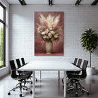 Trocken Retro Flowers Arrangement In Dekorativem Vase Mit Rosen Und Getrockneten Blüten