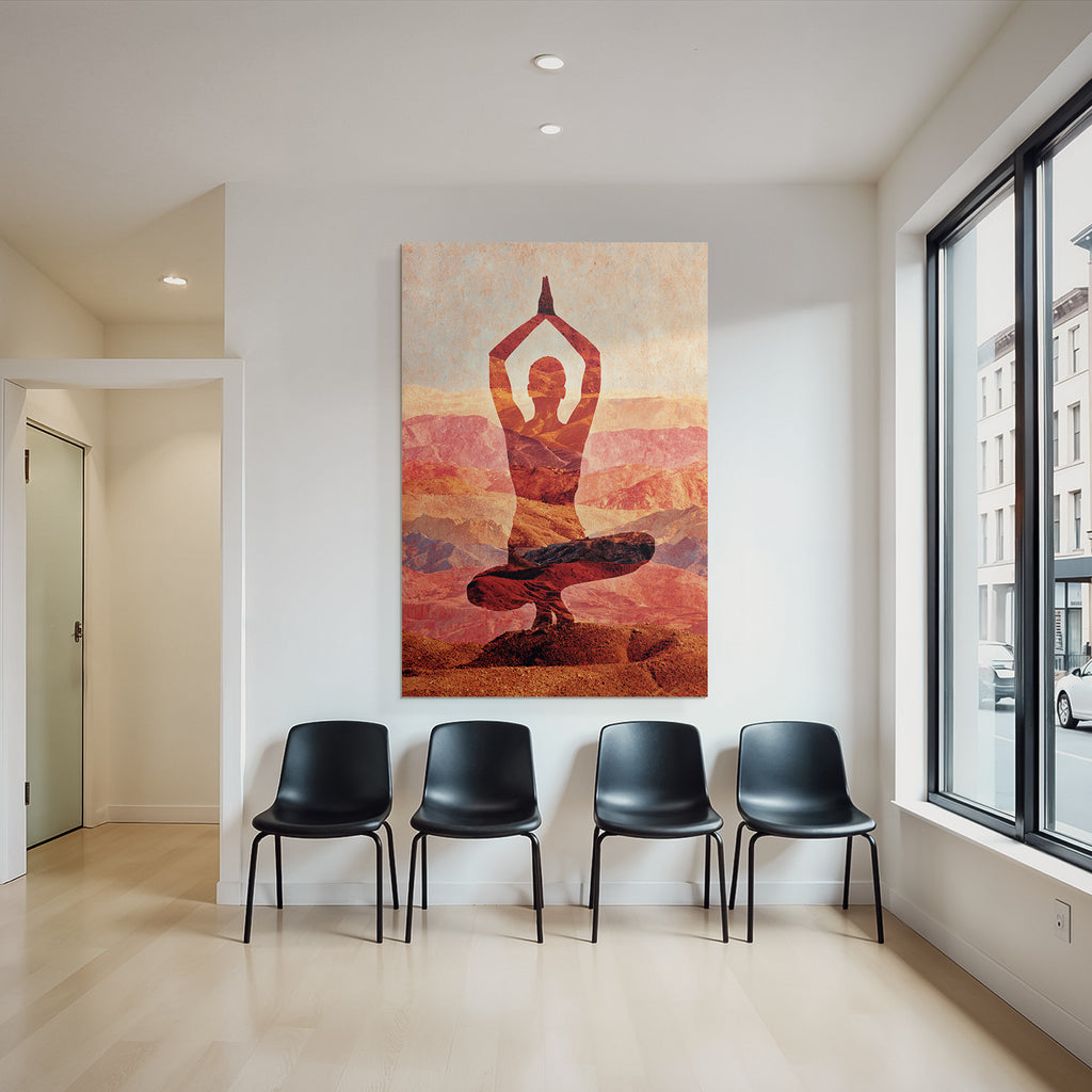 Yoga Meditation Yoga Pose In Farbigen Berglandschaften Ruhe Und Meditation | Yoga und Meditation | Themen und Hobbys