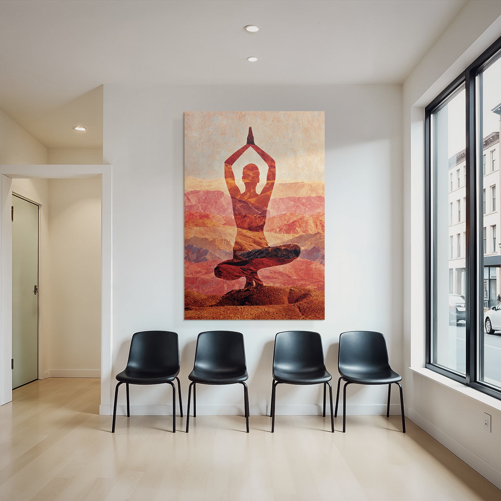 Yoga Meditation Yoga Pose In Farbigen Berglandschaften Ruhe Und Meditation | Yoga und Meditation | Themen und Hobbys