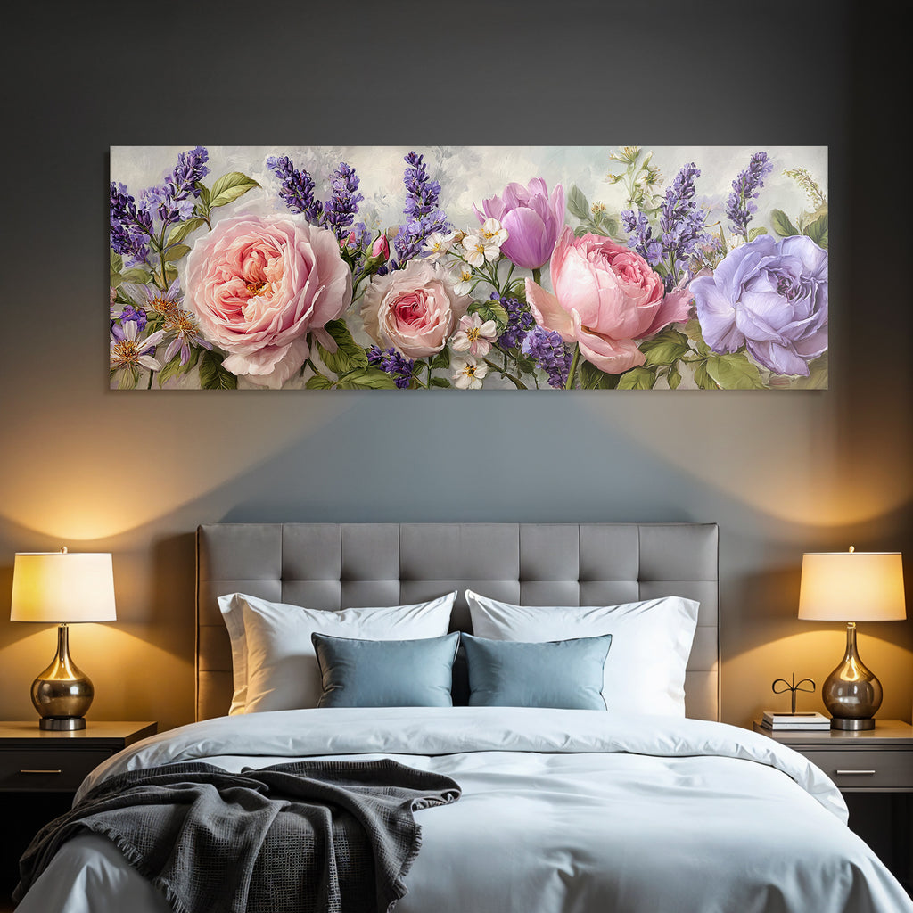 Kunstwerk Mit Pfingstrosen Tulpen Und Anderen Blüten