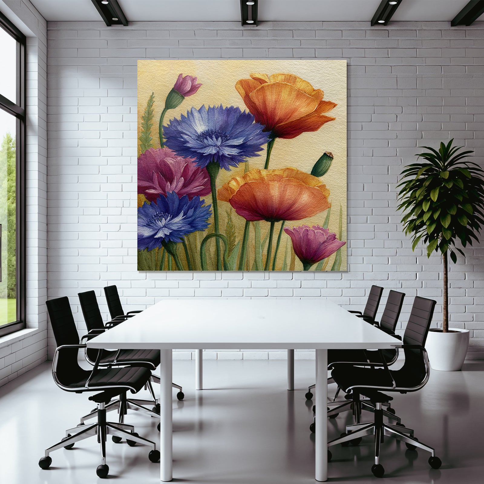 Aquarell Mit Blaün Violetten Orangen Und Pinken Farben