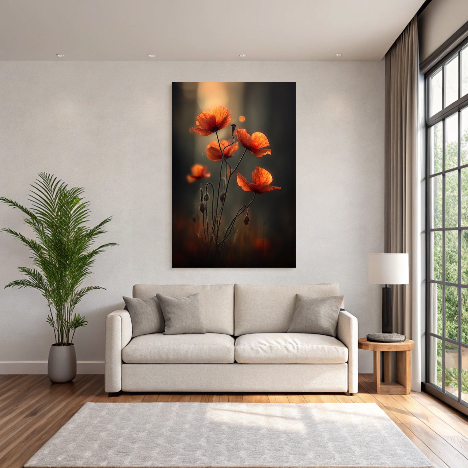 Sanfte Orange Mohn Vor Weichem Hintergrund
