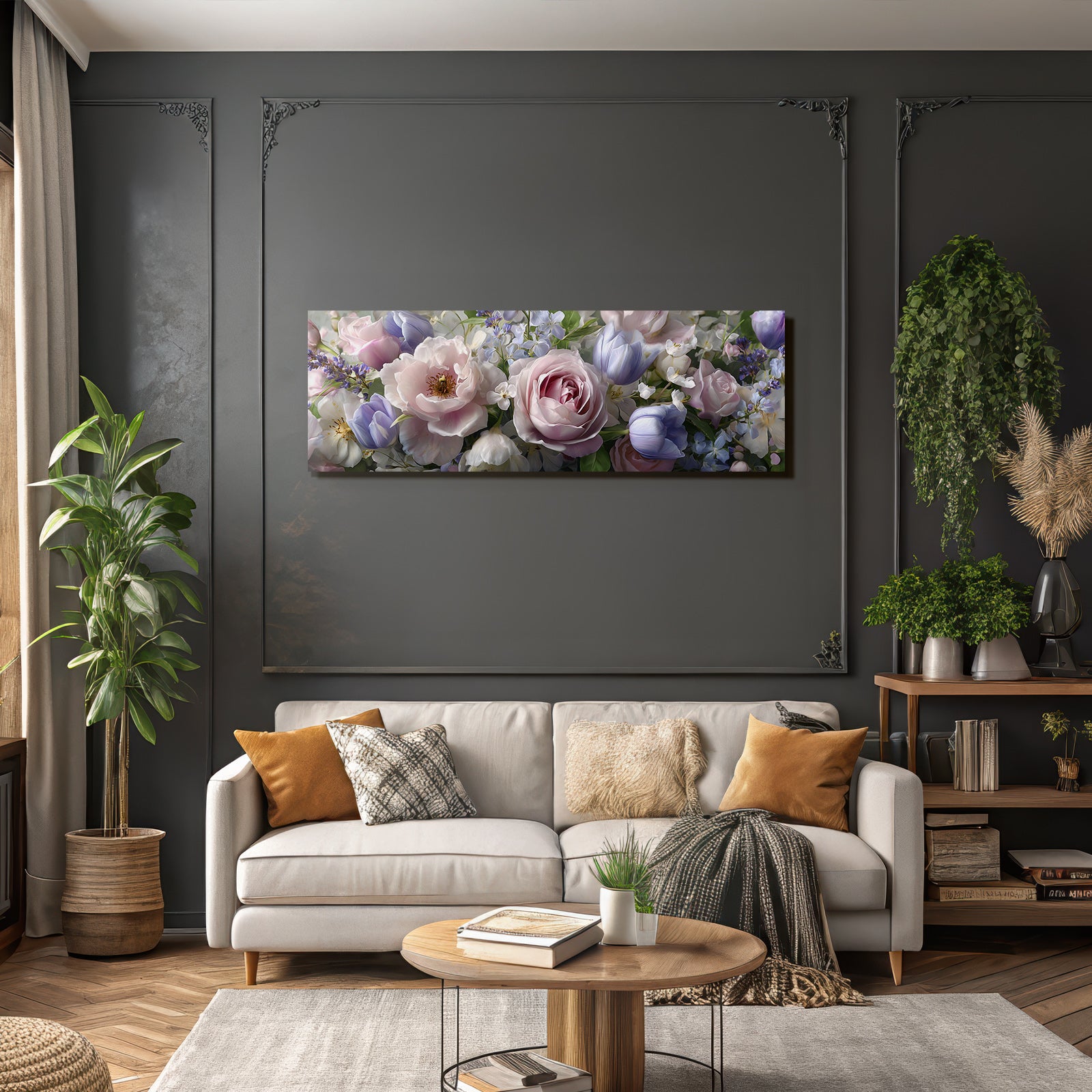 Nahaufnahme Von Strauss Mit Rosen Und Tulpen