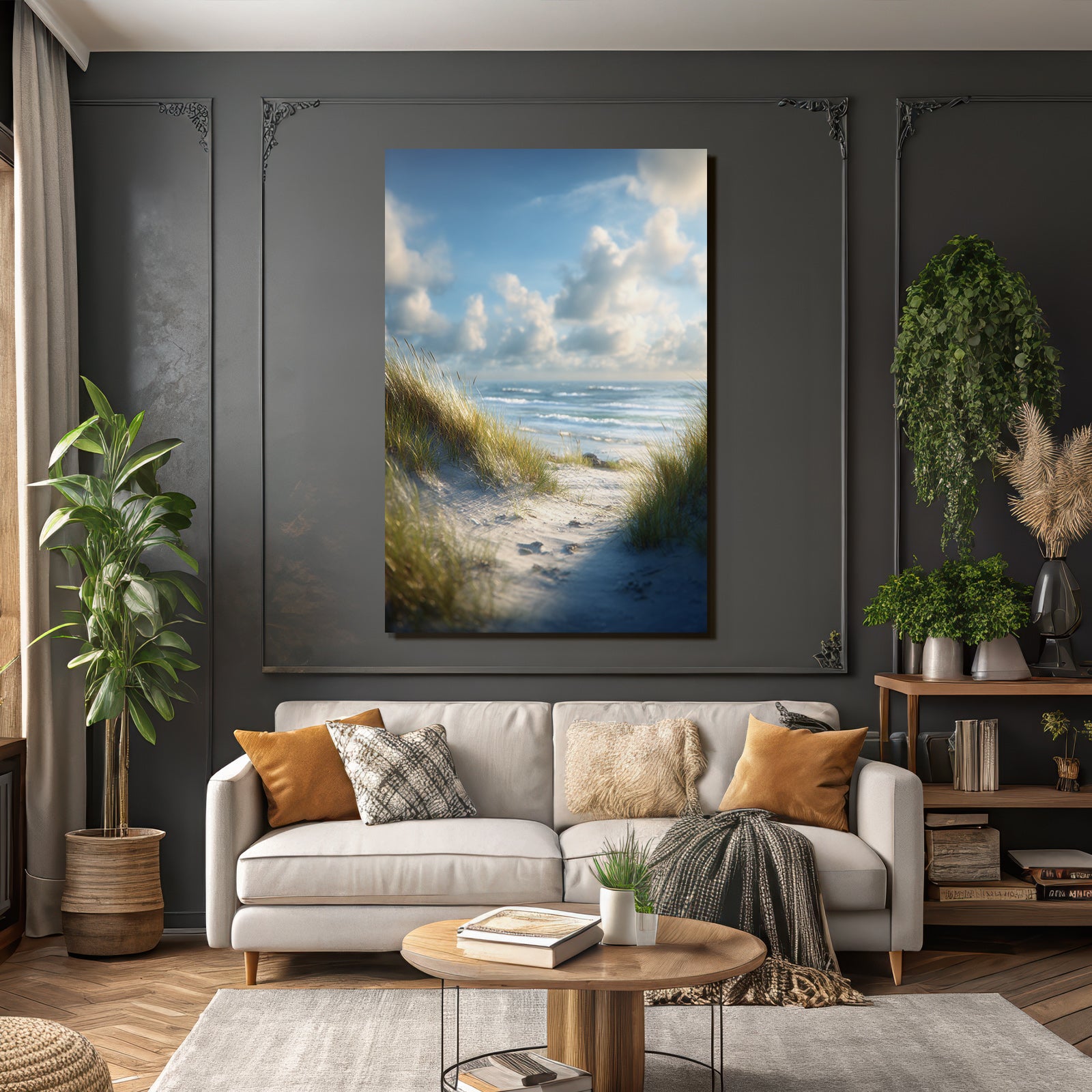 Strandblick Mit Sanddünen Und Meer Bei Sonnenschein | Duenen und Heide | Landschaften