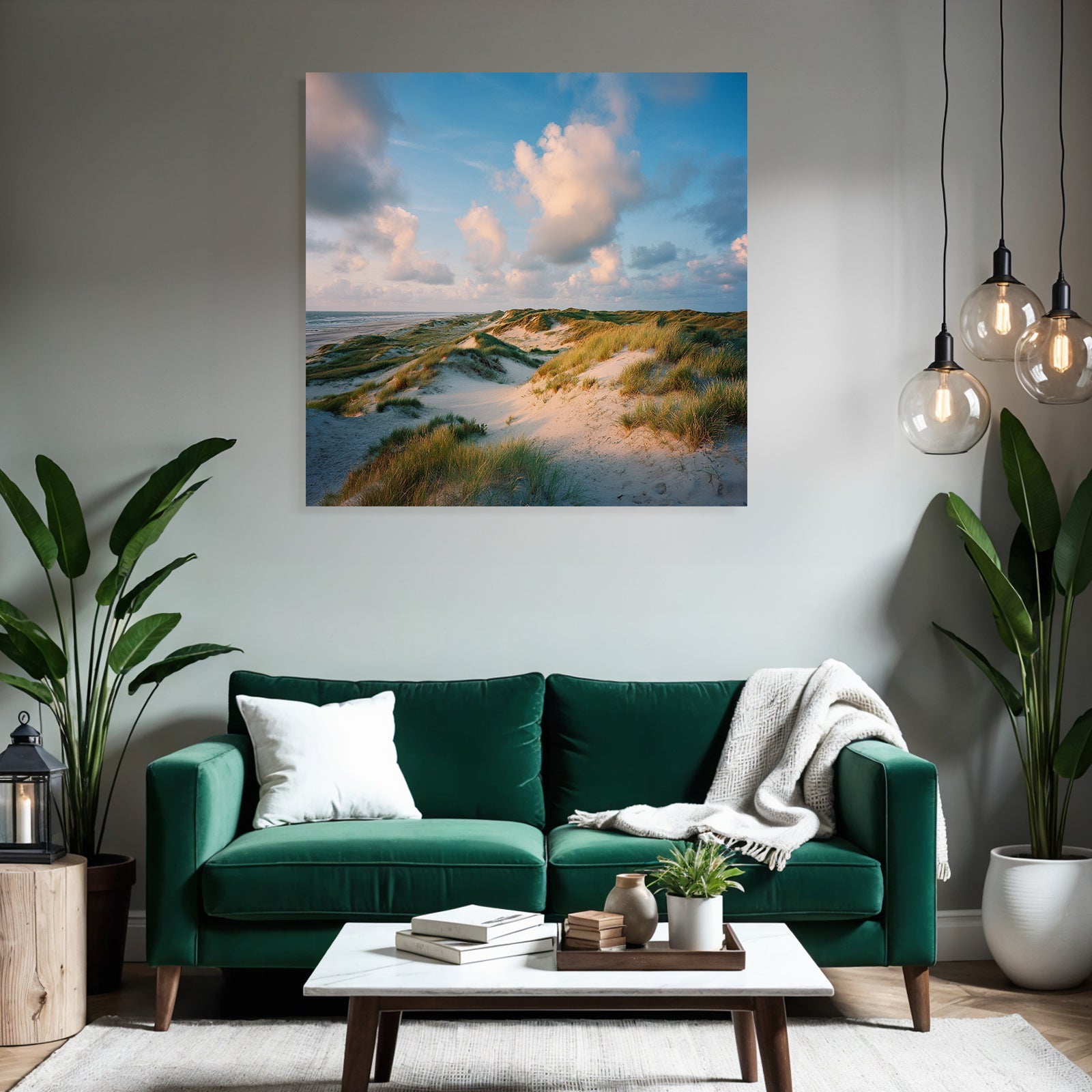 Ruhige Landschaft Sanddünen Mit Gras Und Meer Himmel | Duenen und Heide | Landschaften