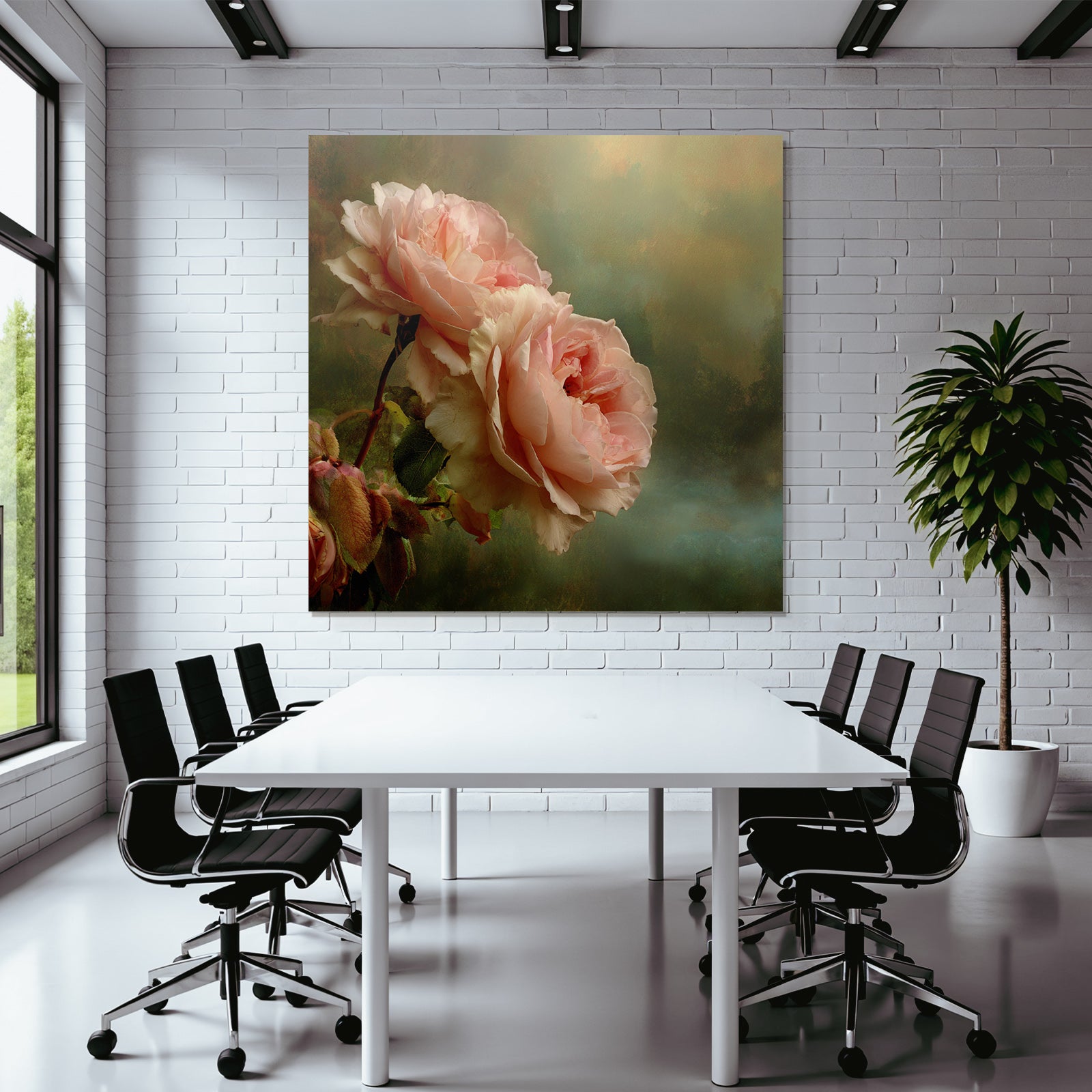 Zwei Rosa Rosen Vor Weichem Hintergrund