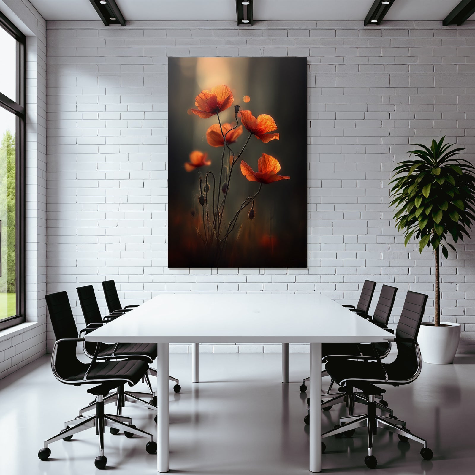 Sanfte Orange Mohn Vor Weichem Hintergrund