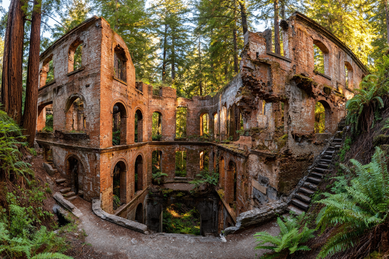 Ruinen Eines Historsichen Gebaudes Umgeben Von Natur Und Grünen Baeumen | Lost Places | Architektur