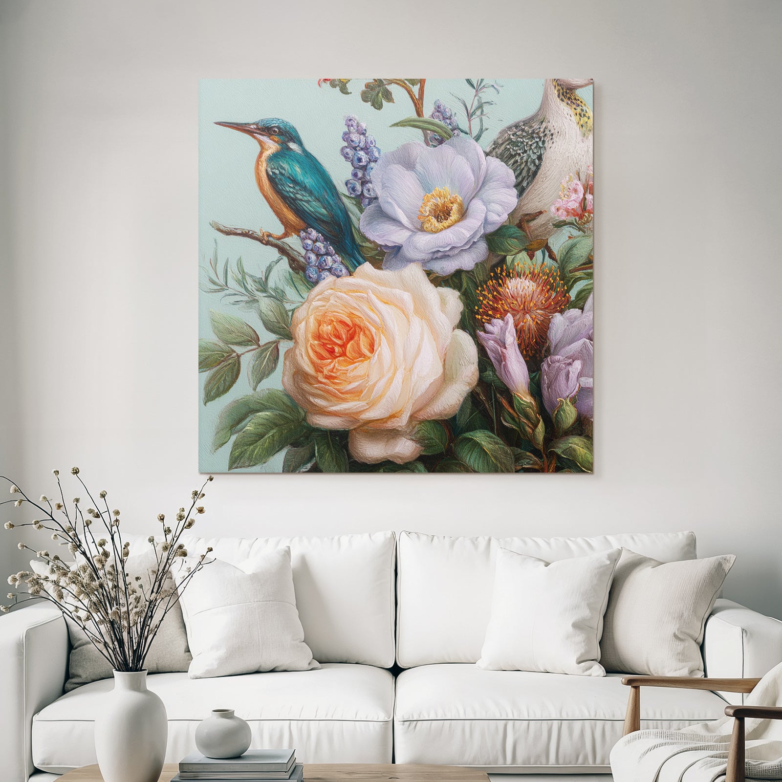 Lebendige Naturillustration Mit Eisvogel Und Pracht