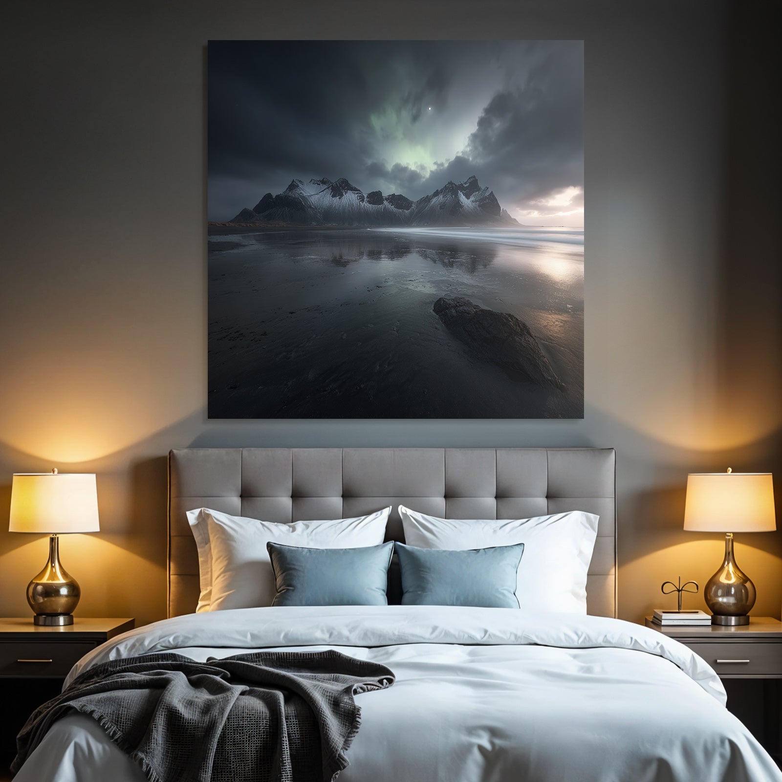 Polarlicht Dramatische Landschaft Rugged Mountains Wolken Und Reflexionen | Fjorde und Gletscher | Landschaften