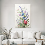 Schönes Arrangement Mit Rosen Und Bunten Blüten
