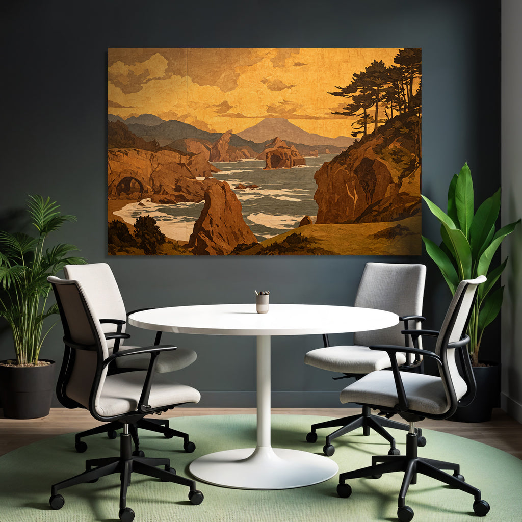 Yoga Meditation Bild Kustlandschaft Bei Sonnenuntergang Mit Bergen Und Felsen | Yoga und Meditation | Themen und Hobbys