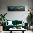 Polarlicht Atemberaubende Naturlandschaft Mit Aurora Borealis Und Bergen | Fjorde und Gletscher | Landschaften