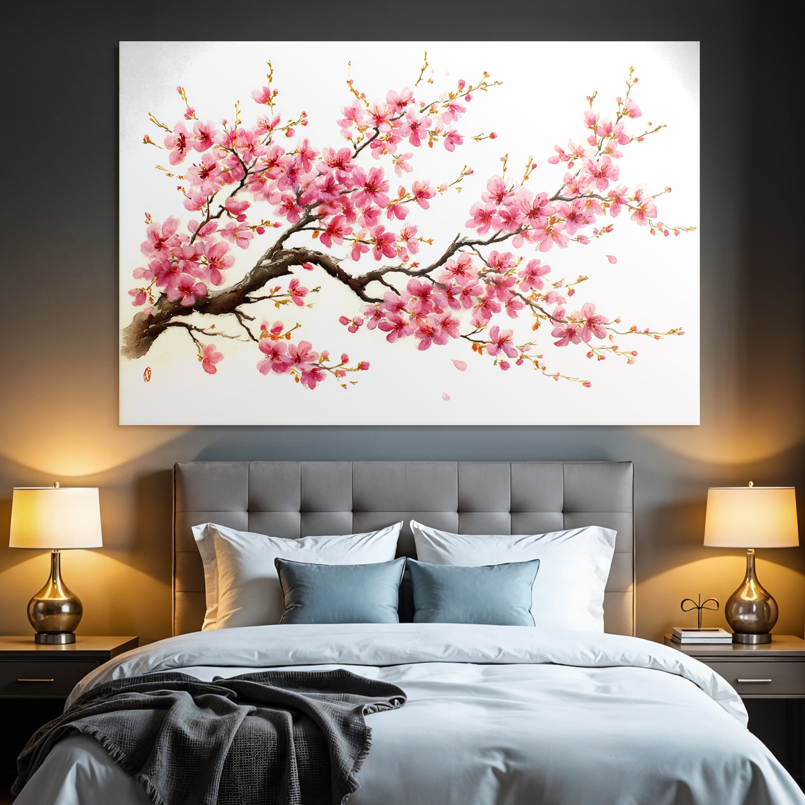 Zarte Kirschblüten Aquarell