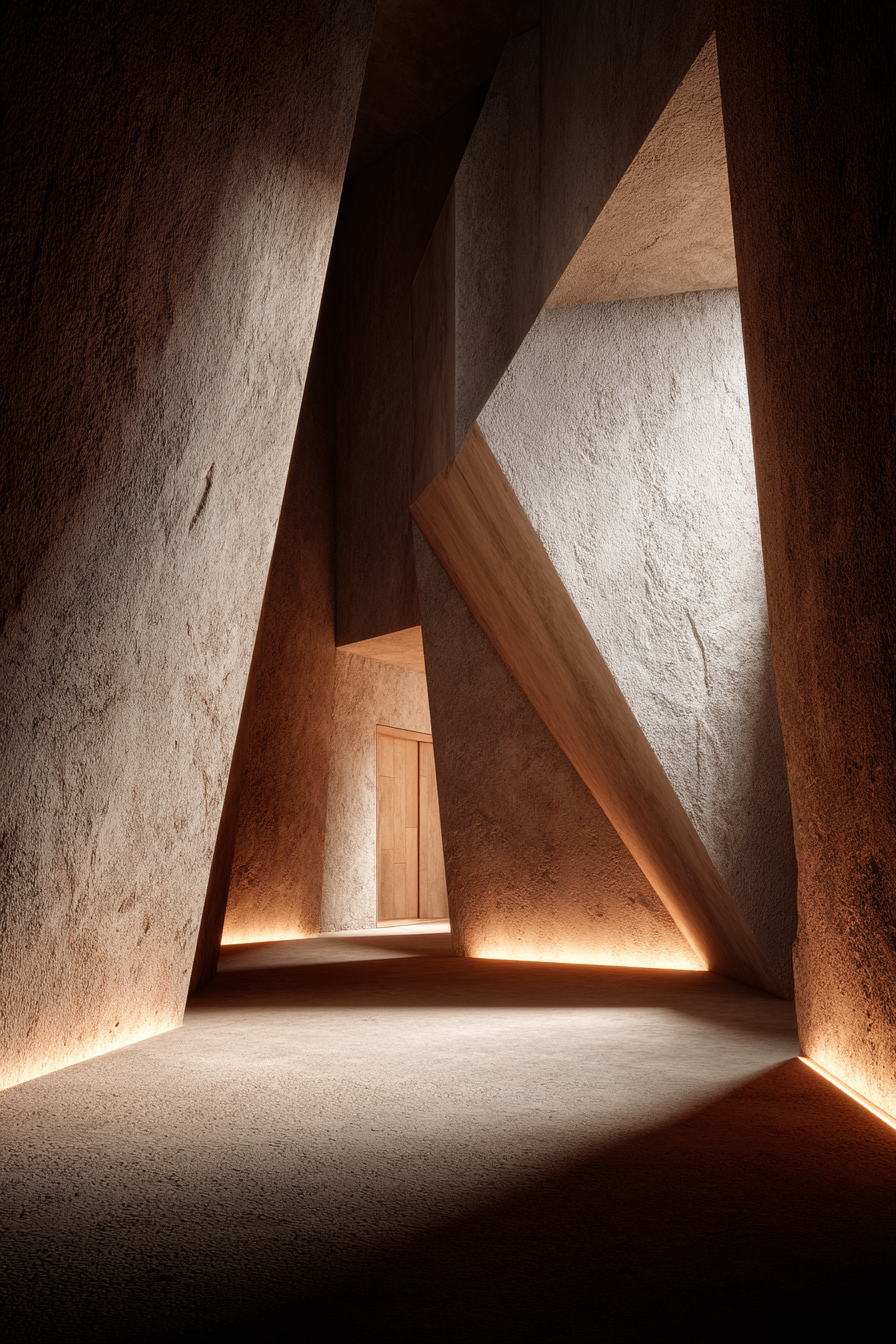 Yoga Meditation Moderne Und Abstrakte Architektur Im Innenraum Mit Geometrischen Formen | Yoga und Meditation | Themen und Hobbys