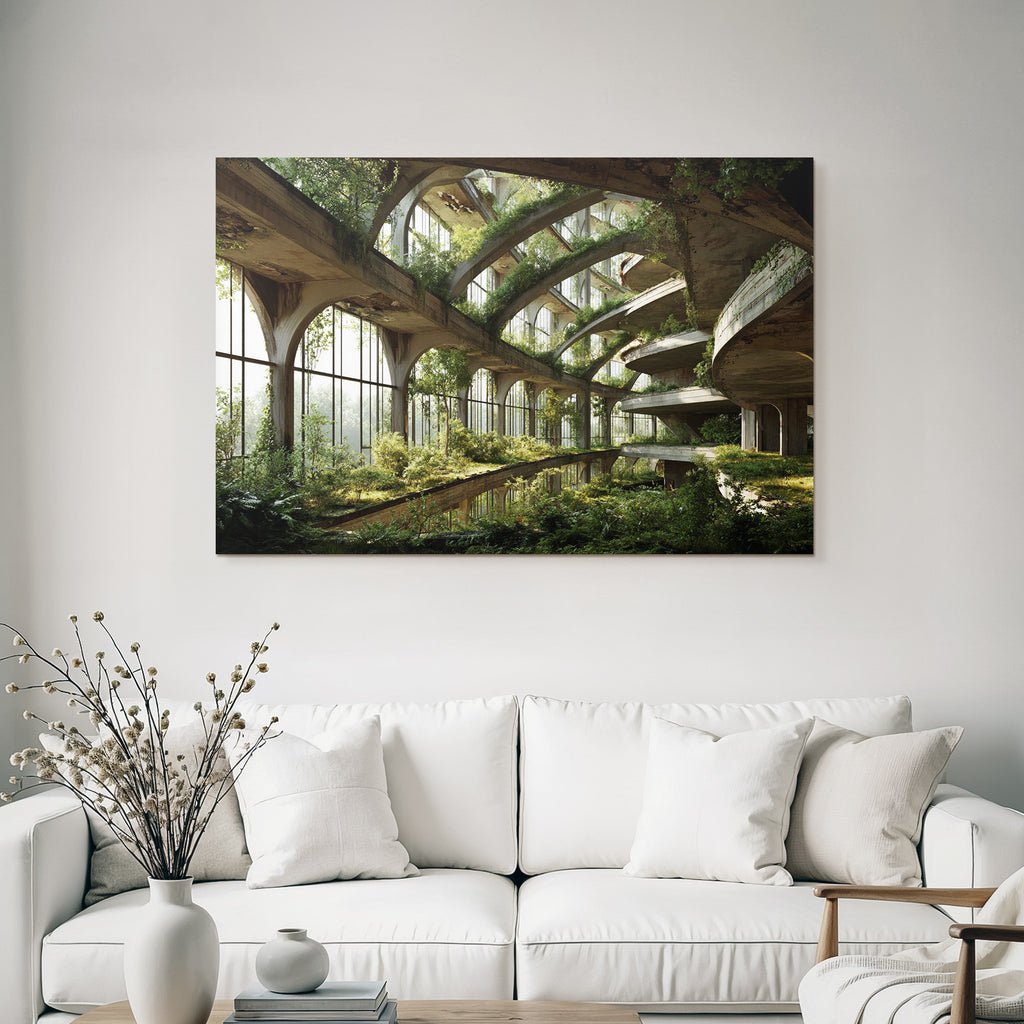 Verlassener Architektonischer Raum Natur Übernimmt Zerfall Und Neuordnung | Lost Places | Architektur