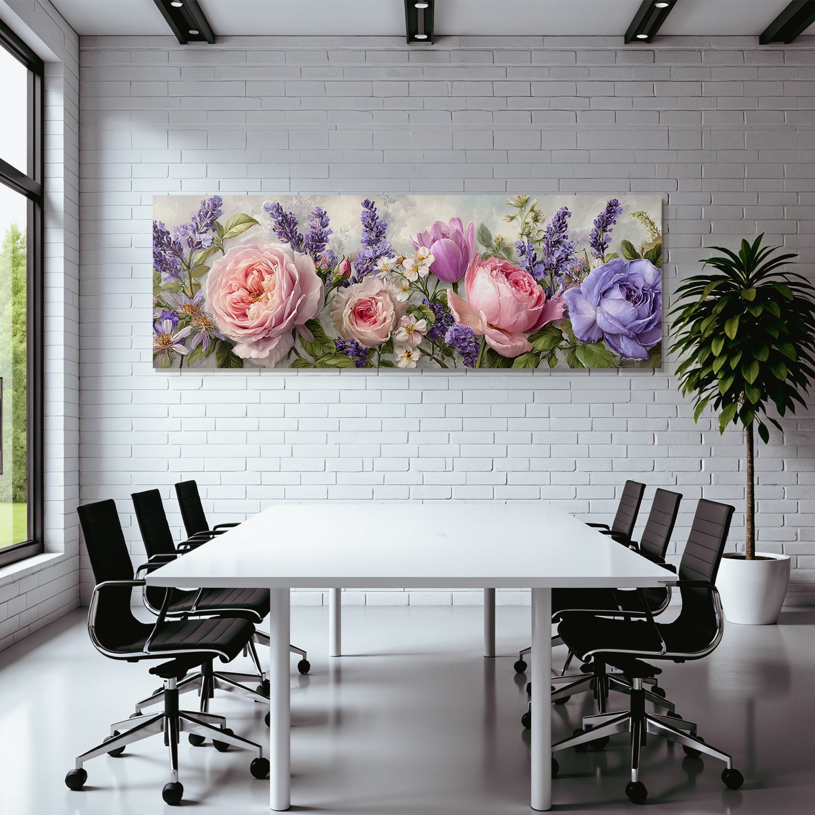 Kunstwerk Mit Pfingstrosen Tulpen Und Anderen Blüten