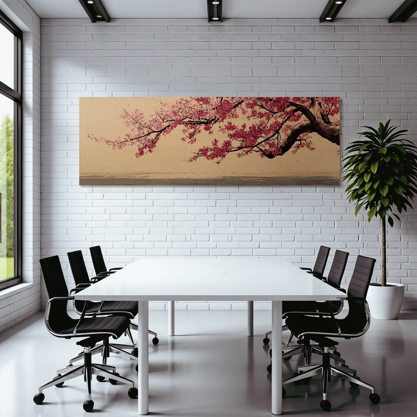 Kirschblüten Zweig Vor Texturiertem Hintergrund