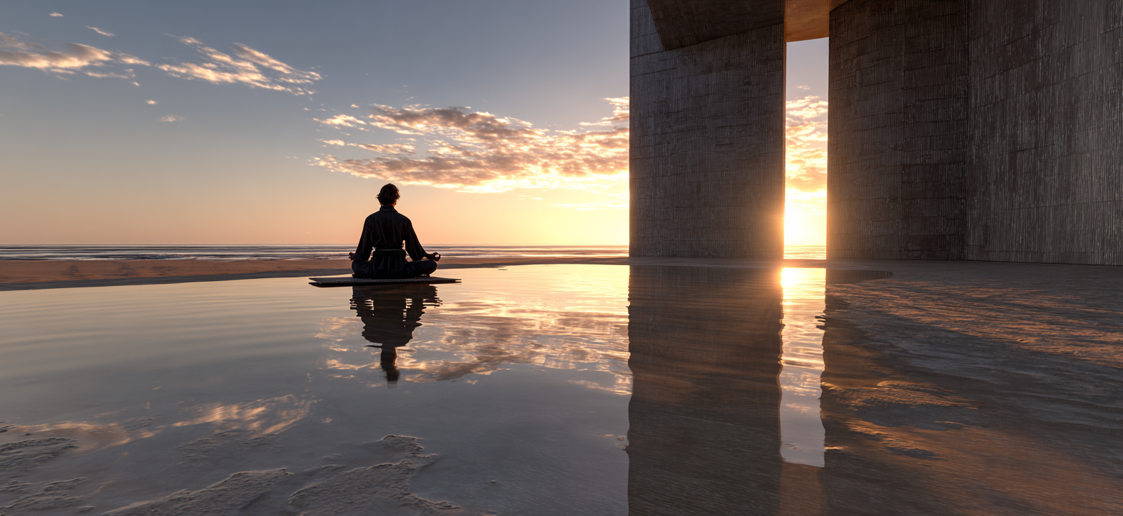 Yoga Meditation Ruhige Szenen Meditation Architektur Sonnenuntergang Reflexion | Yoga und Meditation | Themen und Hobbys