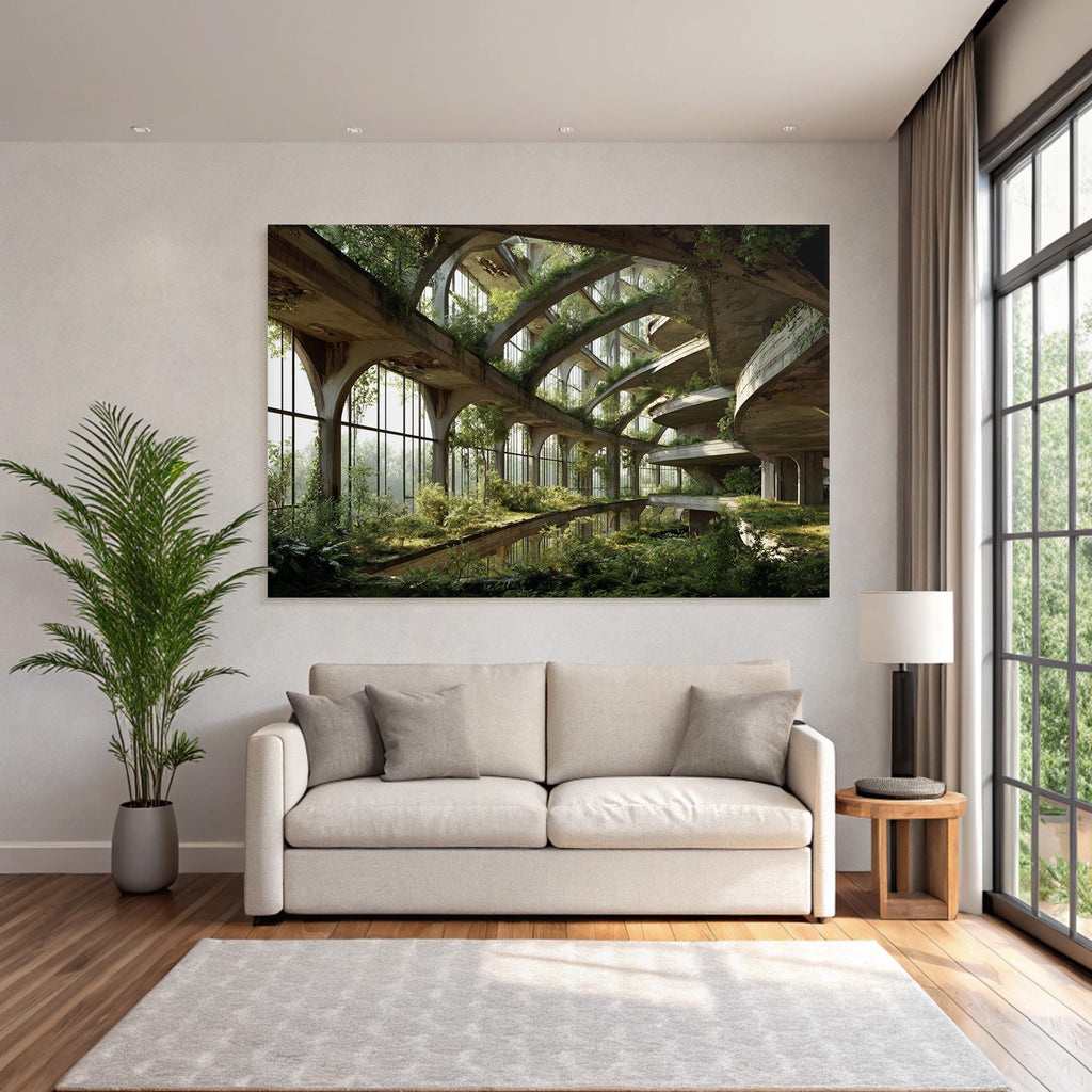 Verlassener Architektonischer Raum Natur Übernimmt Zerfall Und Neuordnung | Lost Places | Architektur