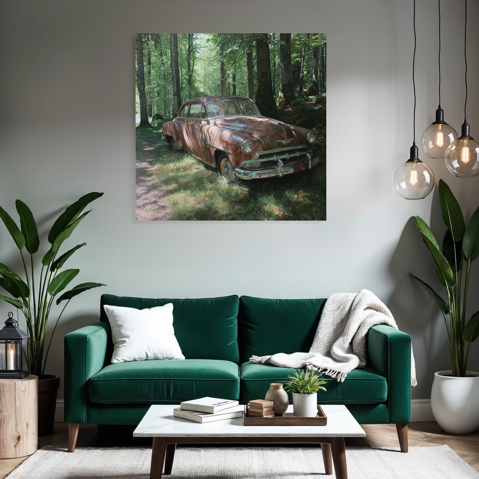 Alte Gerostete Autos In Einem Grünen Wald | Duenen und Heide | Landschaften