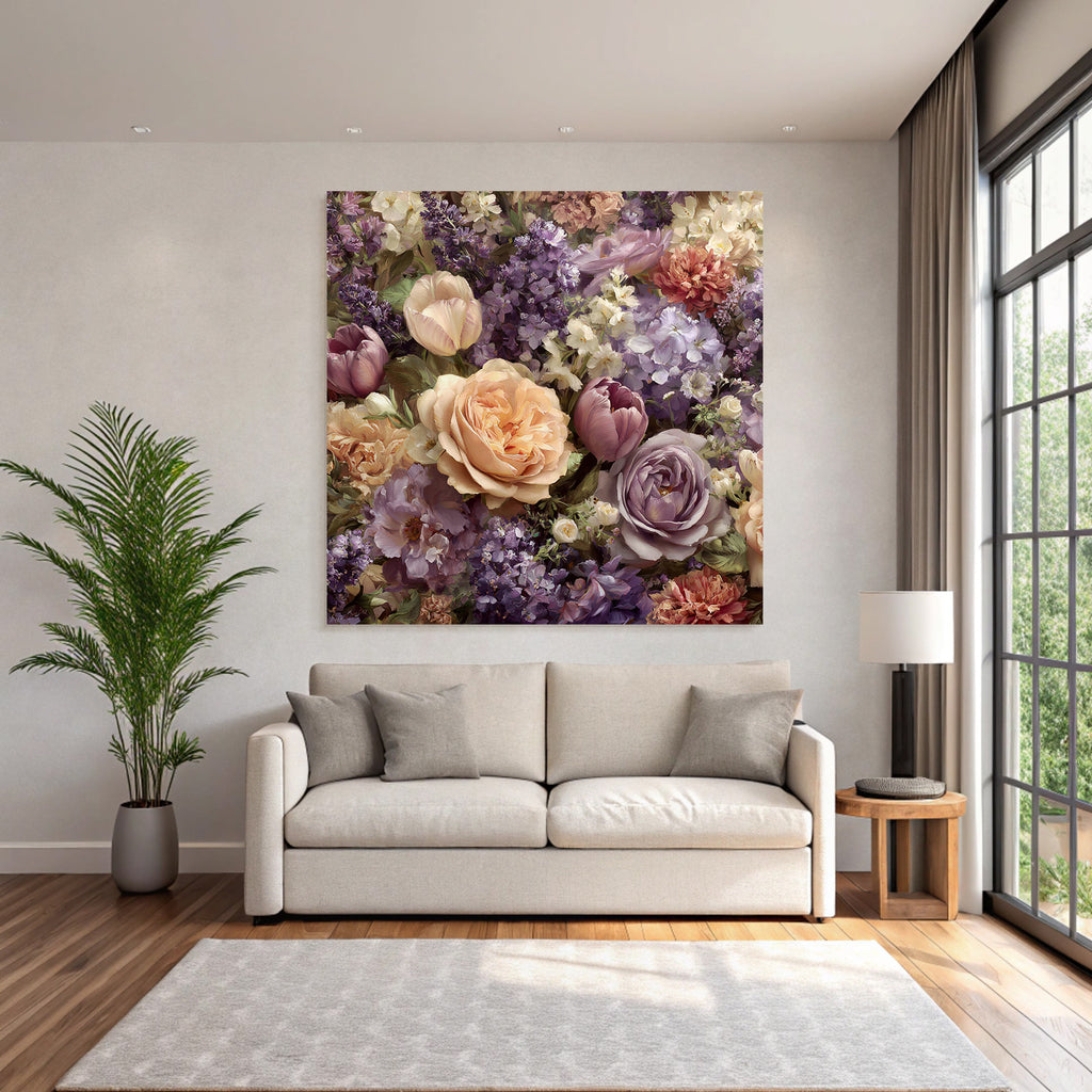 Bunte Blütenkomposition Mit Rosen Tulpen Und Mehrfarbigen Blüten