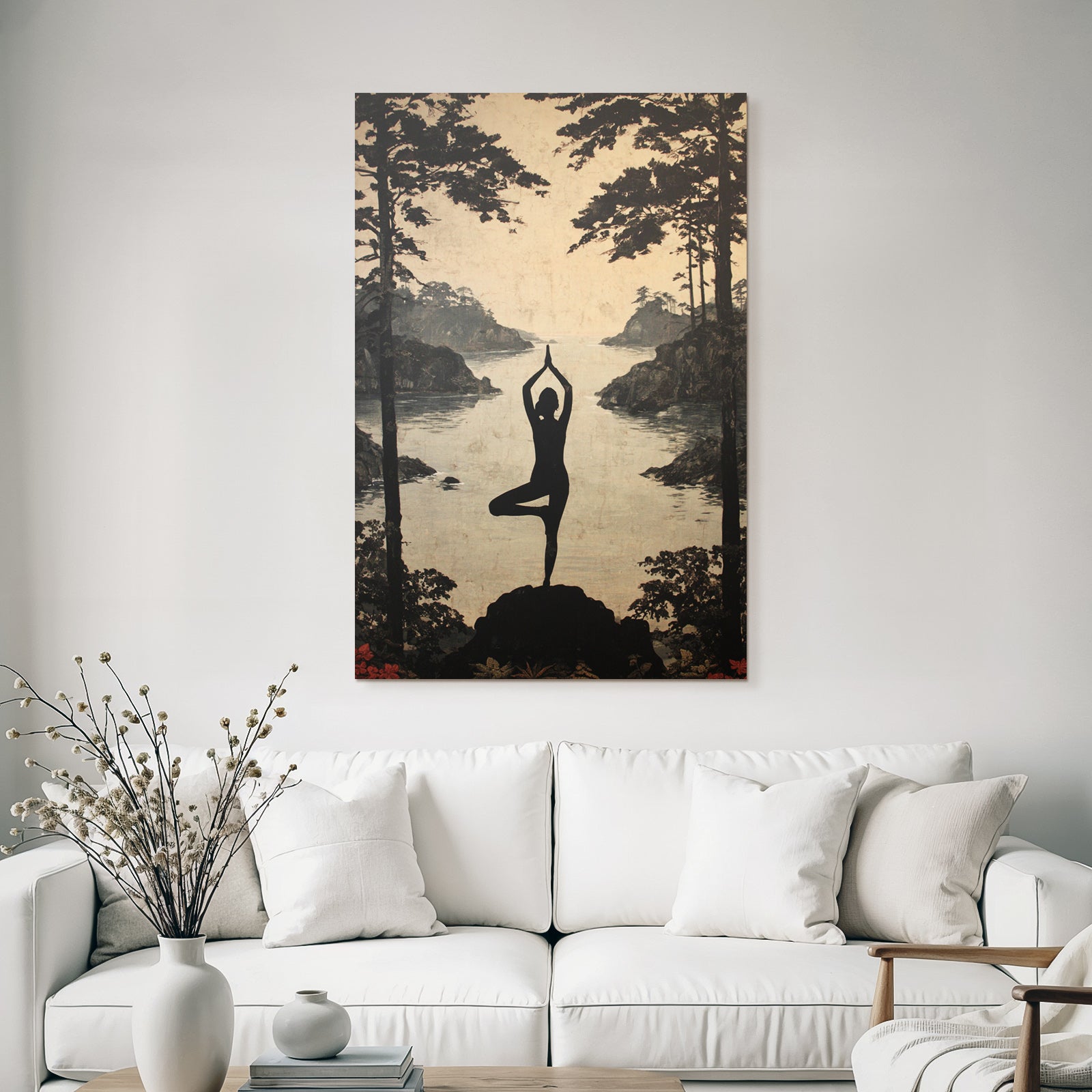 Yoga Meditation Yoga Pose In Natur Transquility Monochromatisch | Yoga und Meditation | Themen und Hobbys