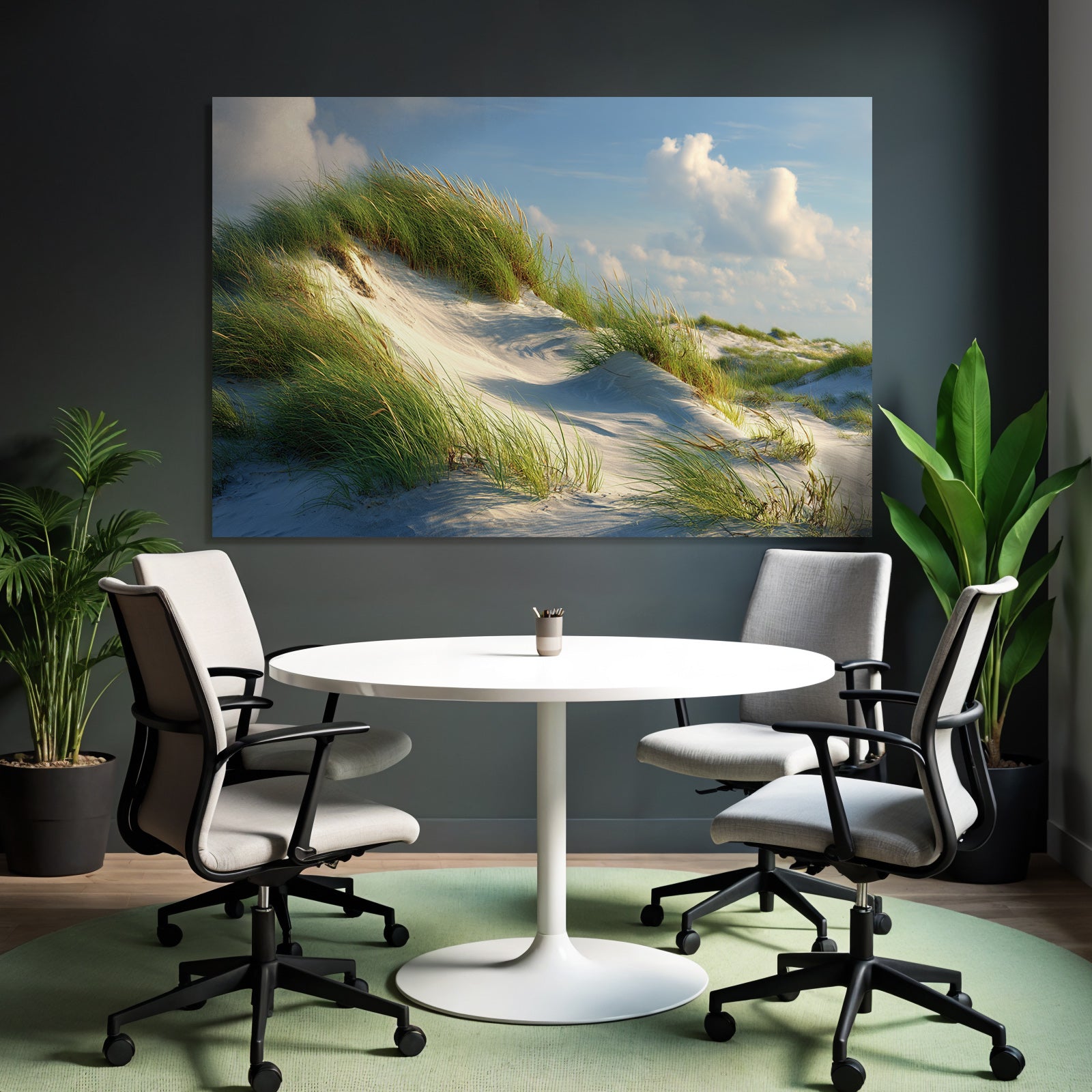 Sandy Dunes Mit Grünem Gras Unter Blaüm Himmel | Duenen und Heide | Landschaften