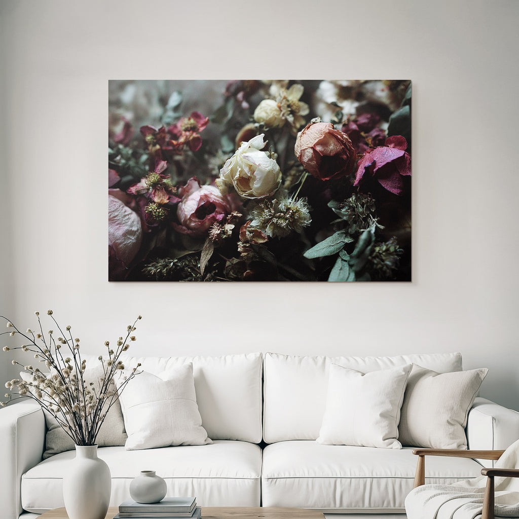 Trocken Retro Flowers Getrocknete Arrangement Mit Sämigen Farben