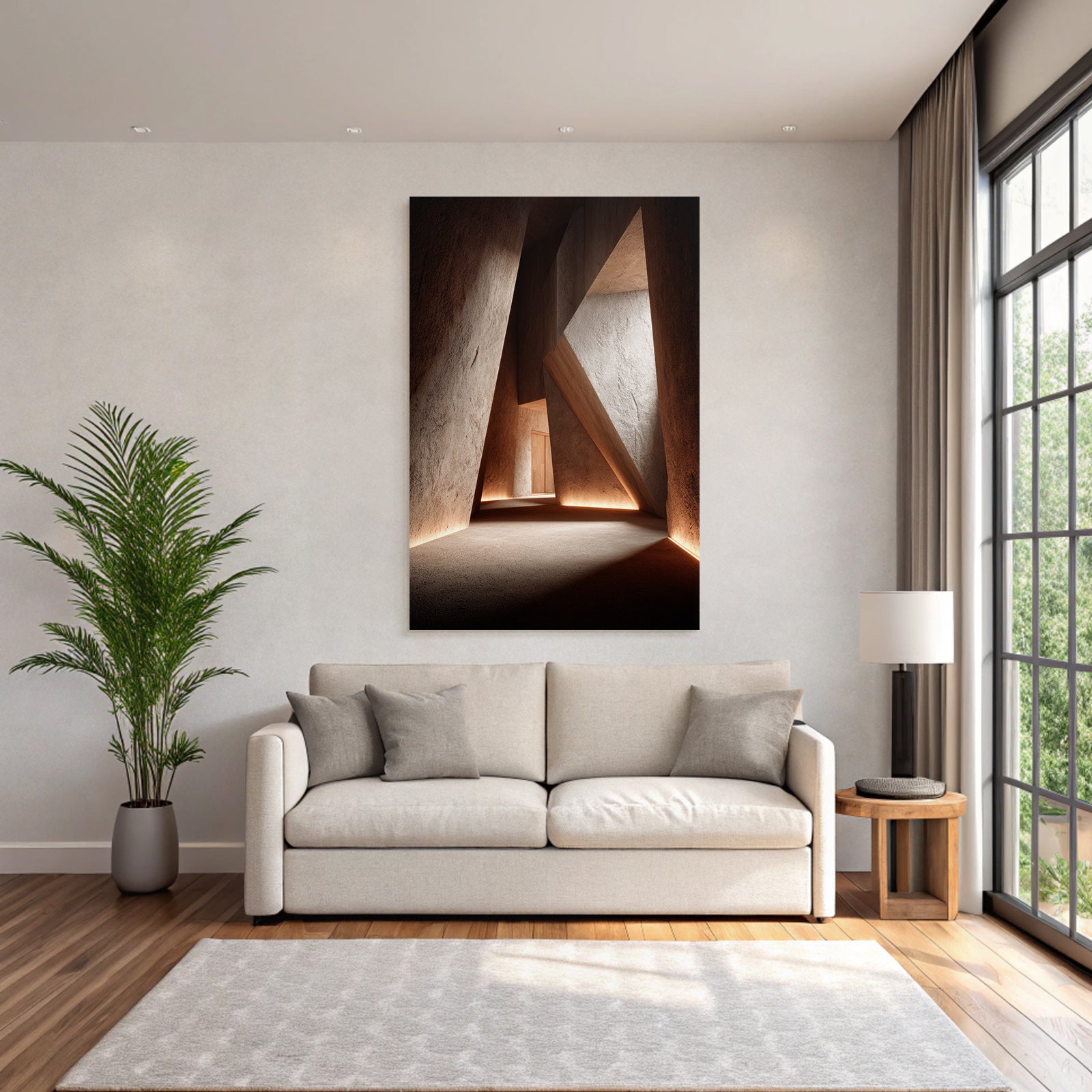 Yoga Meditation Moderne Und Abstrakte Architektur Im Innenraum Mit Geometrischen Formen | Yoga und Meditation | Themen und Hobbys